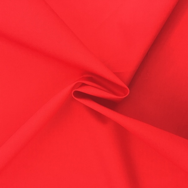 100% Cotton Poplin - BRIGHT RED